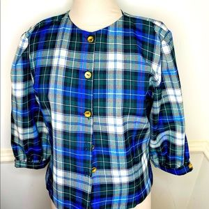 Vintage Plaid Blazer 💙💚